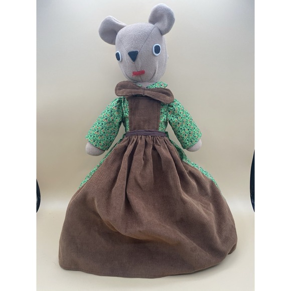 Reversible RARE Handmade Rag Doll Sylvia S Chloupek Floral Dress Yarn Hair 18" - Picture 2 of 9